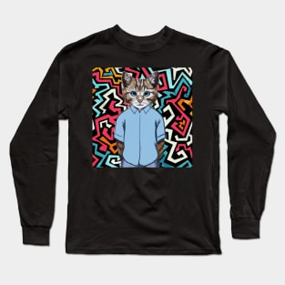 Funky Cool Cat Long Sleeve T-Shirt